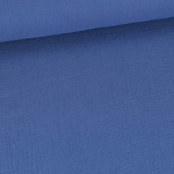 Markenprodukt Musselin - Muslin - Double Gauze - Uni - Brillantblau - 125g - Schnuffeltuch - Windeltuch