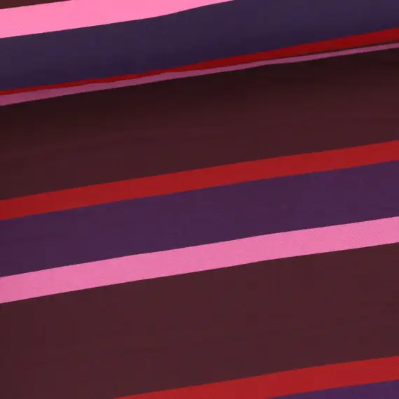 Viskose Jacquard - Bunte Streifen - Bordeaux Nur Für Kurze Zeit