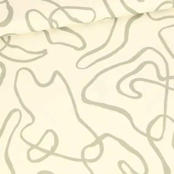 Jersey - Abstract Flair - Kringel - Formen - Ecru - Bio Qualität - abby and me Garantierte Lieferung