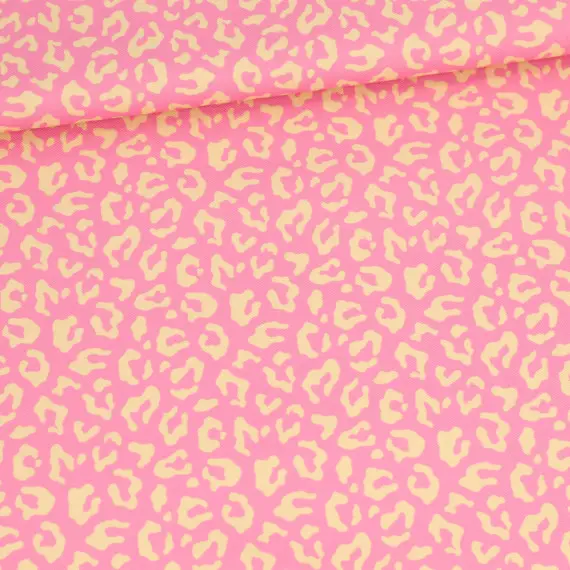 Geprüft Outdoorstoff - Mini Collection - Leo - Bubblegum Rosa/Buttergelb - abby and amy