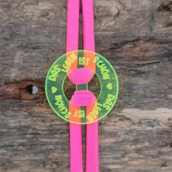 1 Armband - Acrylring - super leicht - Neonpink - Namensklang Super-Preis