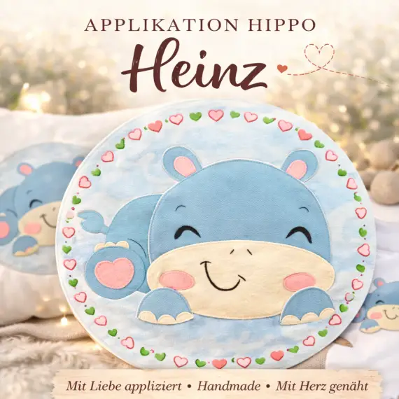 Applikationsvorlage Hippo Nilpferd Heinz Super-Preis