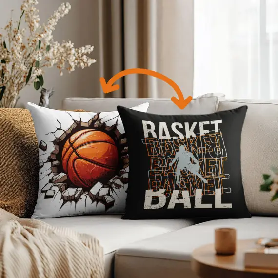 Günstig Genähtes Kissen inkl. Inlet - Basketball - Mein Hanseherz