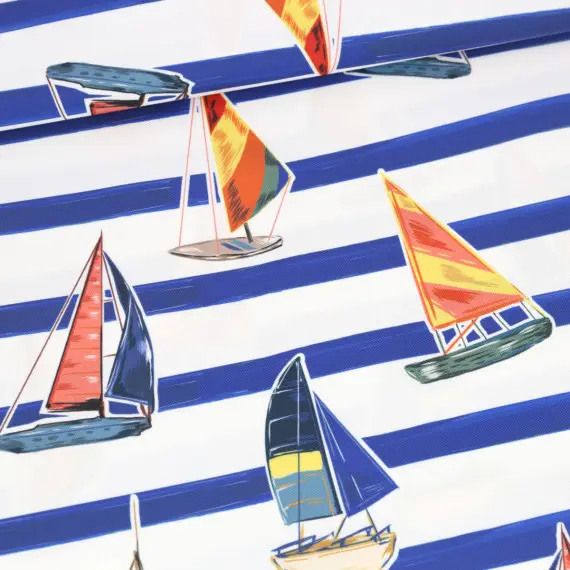Markenware Outdoorstoff - Tropic Chic - Sailboats - Weiß - abby and amy