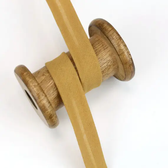 1 Meter Schrägband - Baumwolle - Uni - 20mm - Beigebraun Nur Für Kurze Zeit
