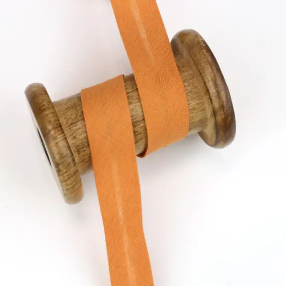 Beliebt 3 Meter Schrägband - Baumwolle - Altorange - Uni - 2cm x 3m - Zugeschnitten