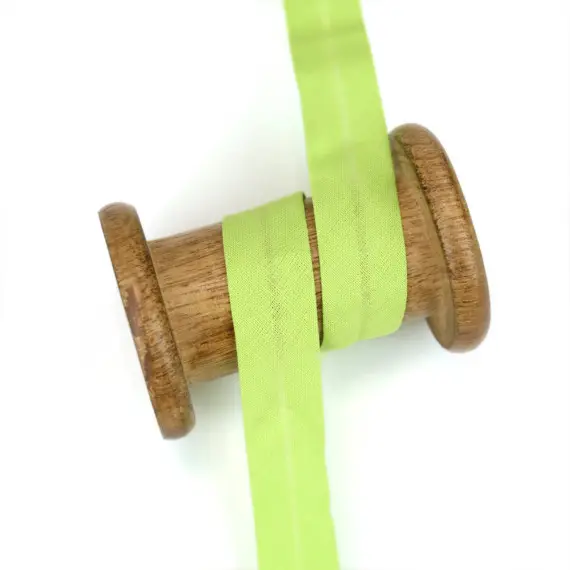 Online Kaufen 3 Meter Schrägband - Baumwolle - Gelbgrün - Uni - 2cm x 3m - Zugeschnitten